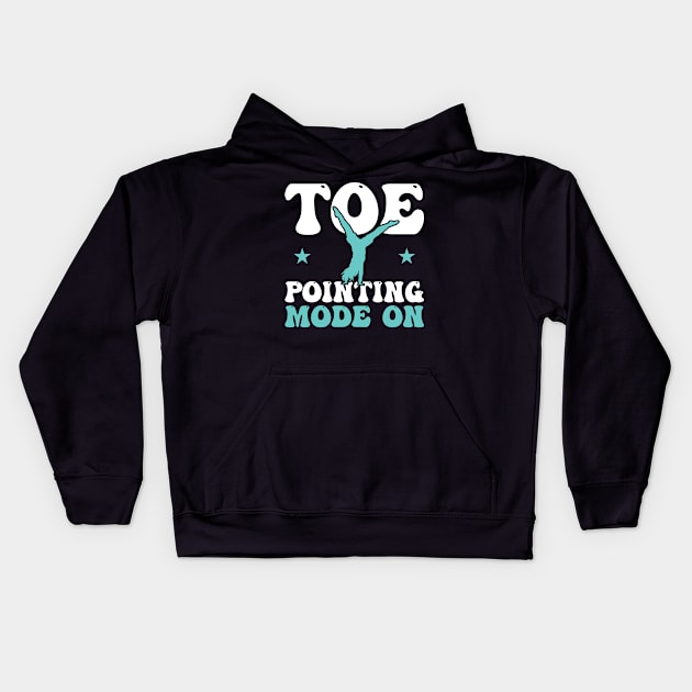 Toe Pointing Mode On - Cartwheel Kids Hoodie by Peco-Designs